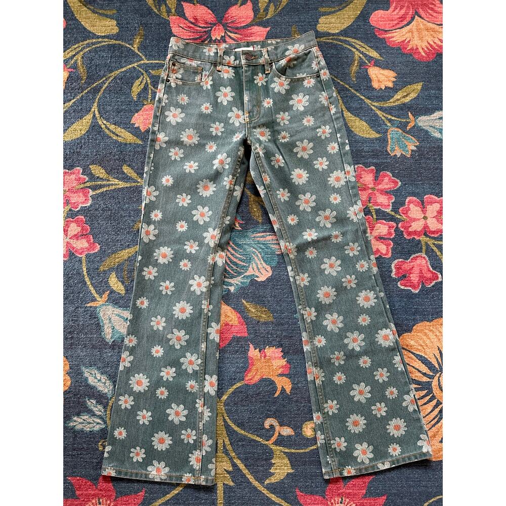 Urban Outfitters BDG Daisy Print 90s Bootcut Jeans Size 25 - Picture 2 of 5